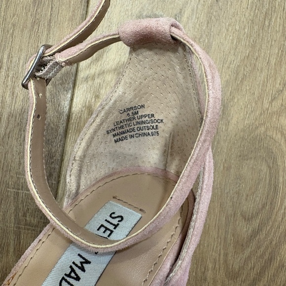 🌟STEVE MADDEN🌟 CARRSON SUEDE BLOCK HEEL SANDAL PINK SZ 6.5 - Picture 7 of 8